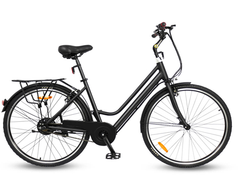 Two different 28-inch wheel city e-bikes