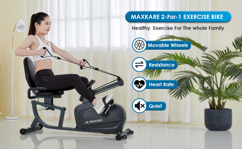 MaxKare Recumbent Exercise Bike Stationary Magnetic Indoor Cycling Bike ...