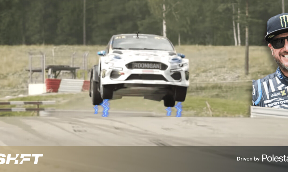 Watch Ken Block tear it up in an all-electric Rallycross car