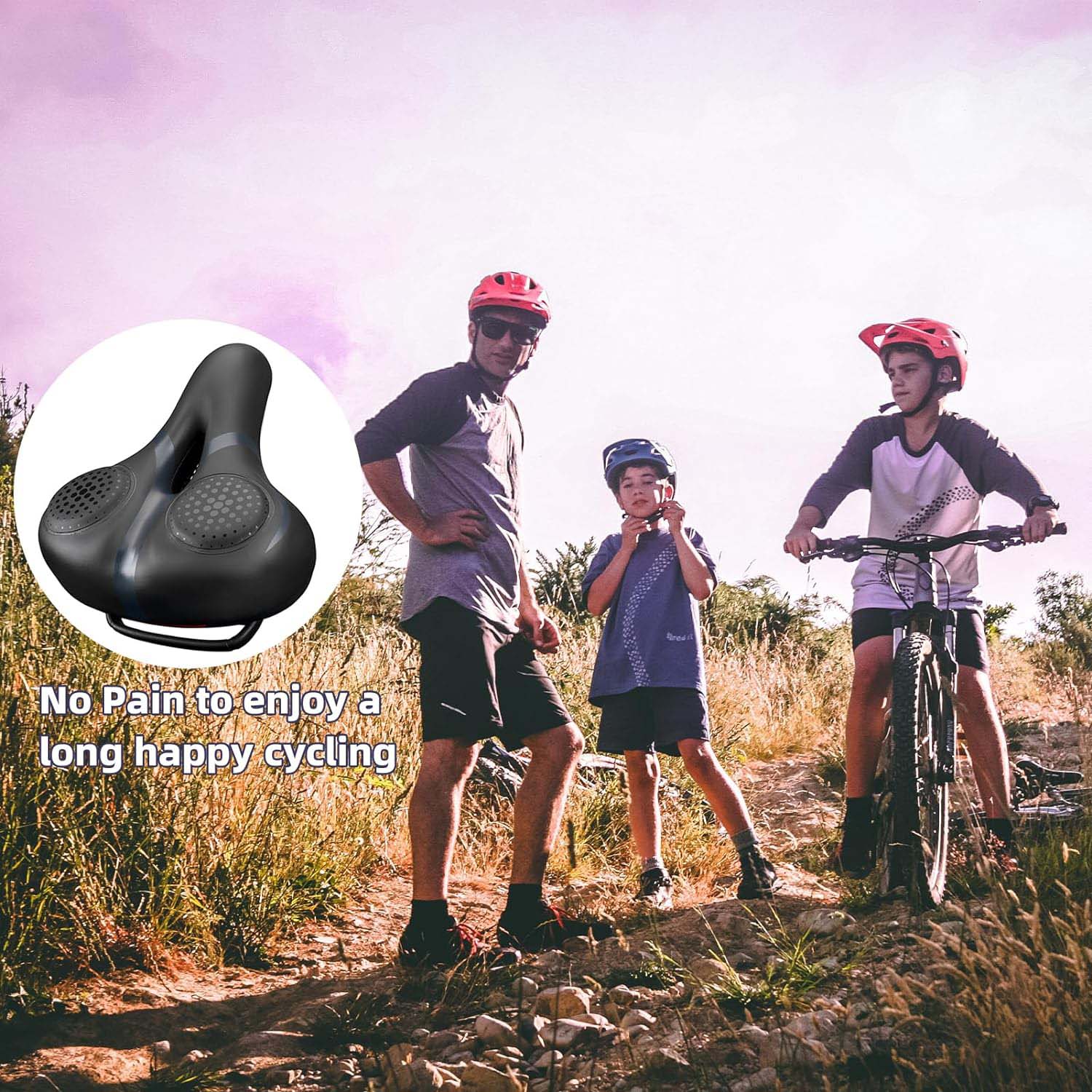 Bike Seat Comfort Wide Gel Bike Seat Replacement,Breathable Waterproof Padded Bicycle Saddle