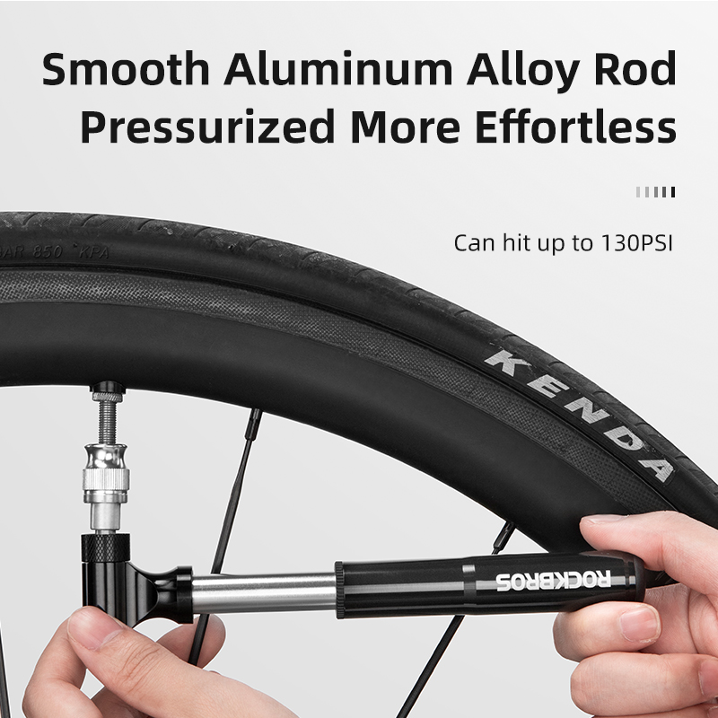 Mini 130PSI Bicycle Pump Aluminum Alloy Wear-resistant Portable Drop-proof Bike Inflator