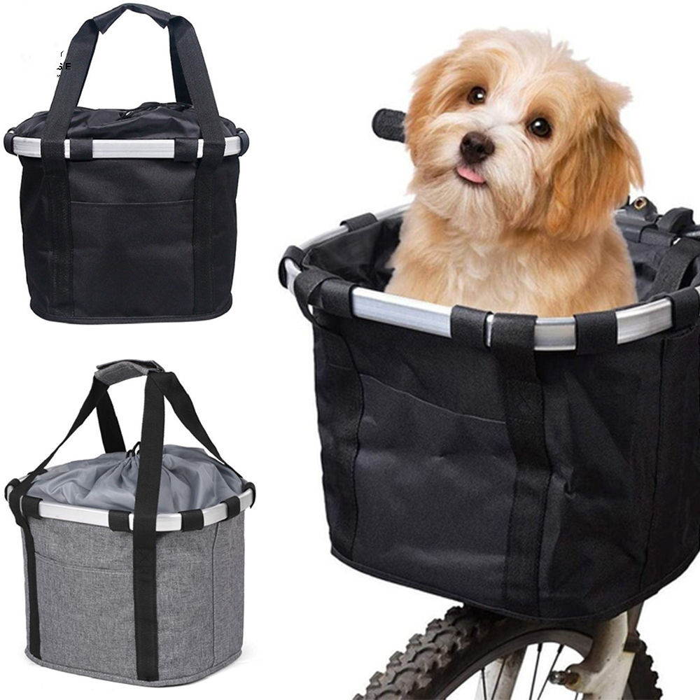 Bicycle Basket Handlebar Pannier Cycling Pet Bike Riding Pouch Cycle Biking Front Baggage Bag