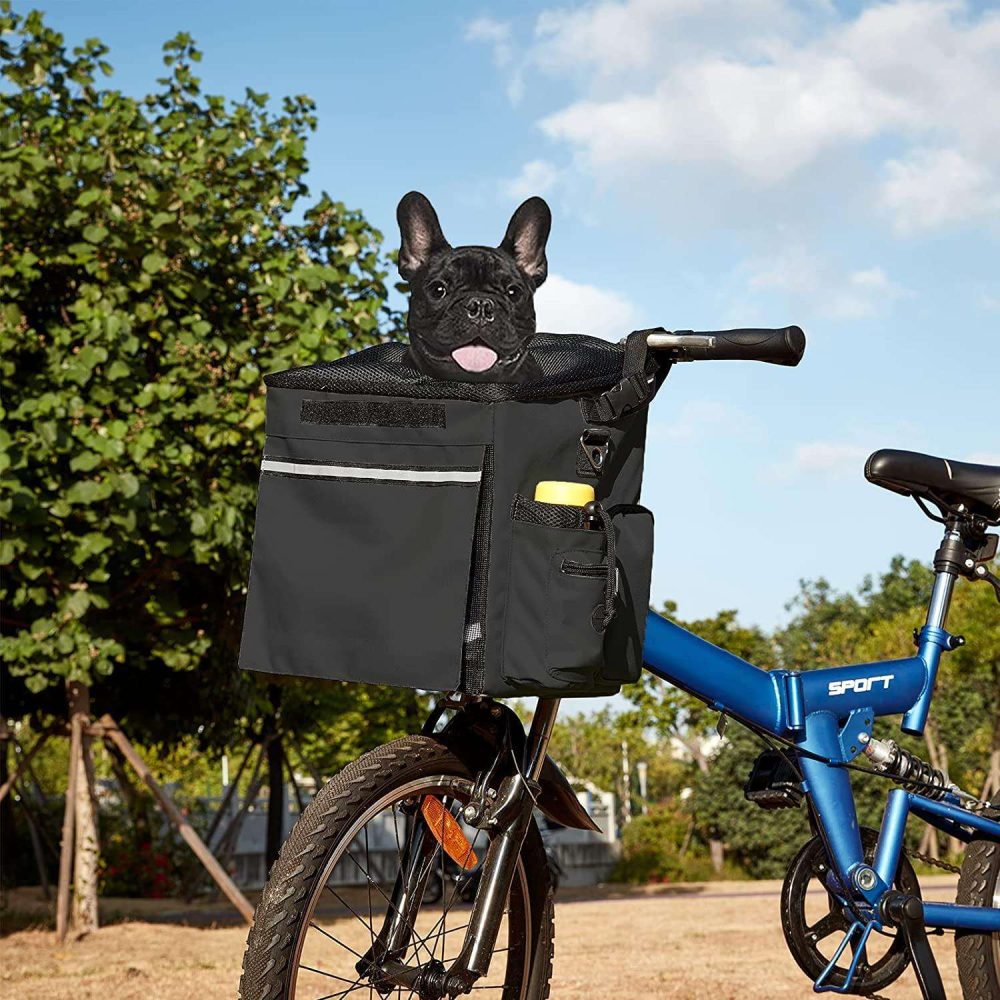 Pet Bicycle Carrier ,Waterproof Dog Bike Basket Bag with Pet Bike